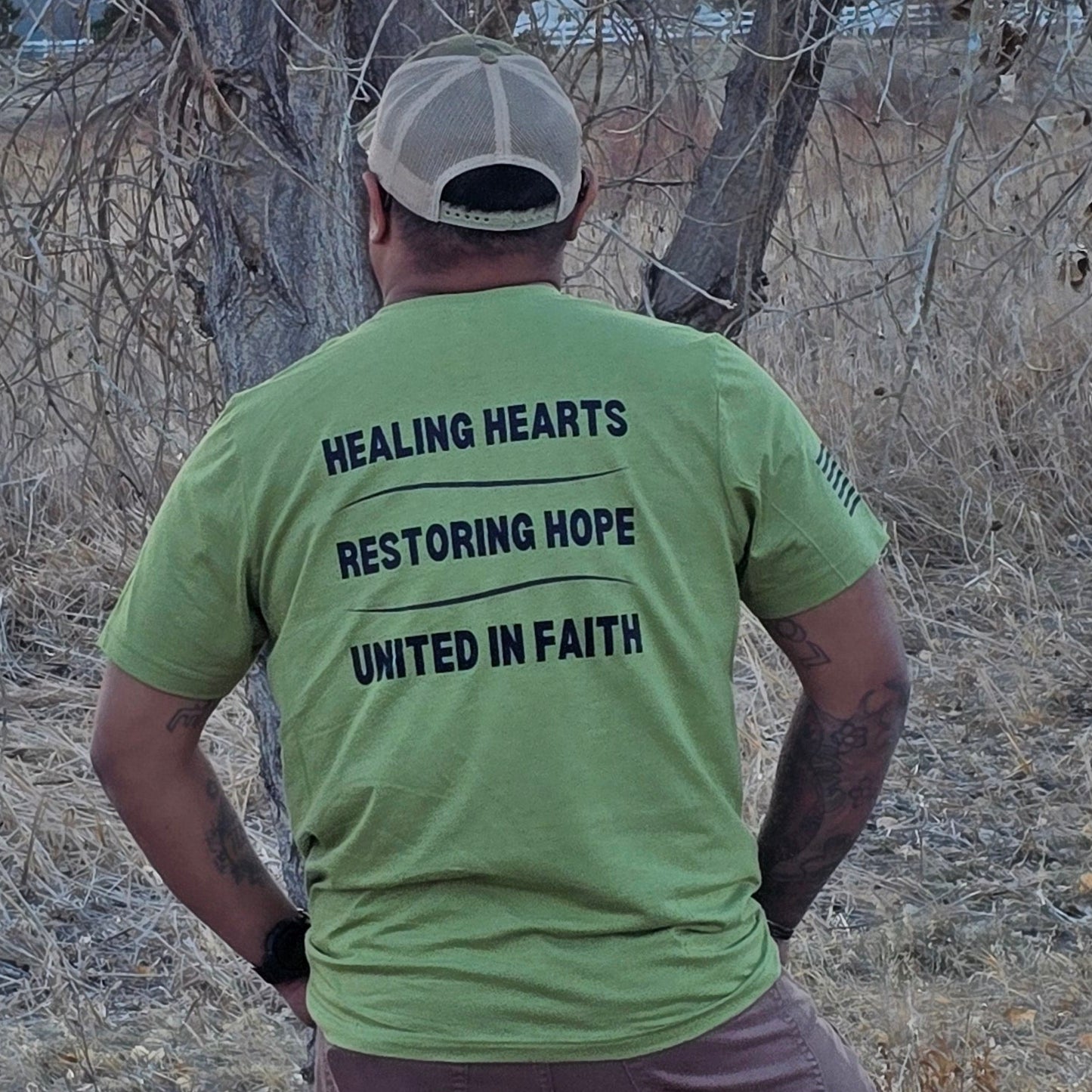 The Warfighters Mission "Healing Hearts, Restoring Hope, United in Faith" T-Shirt
